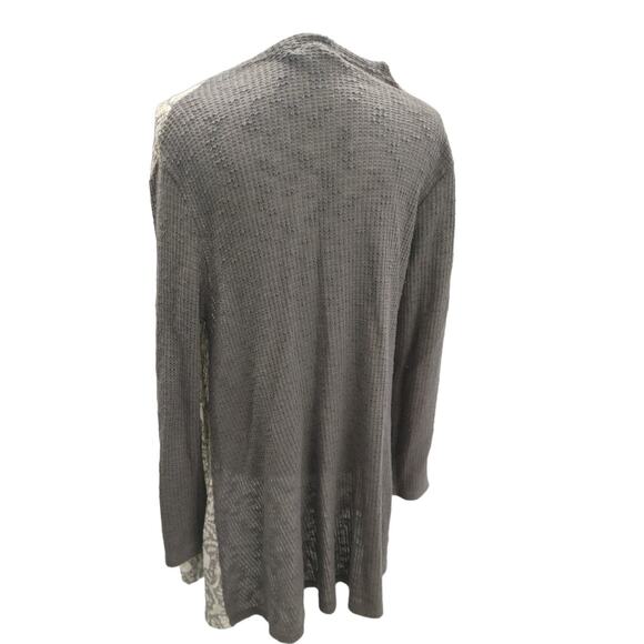 Simply Noelle Cardigan Sweater Long Small Medium 8-10 Geometric Gray - Picture 3 of 5